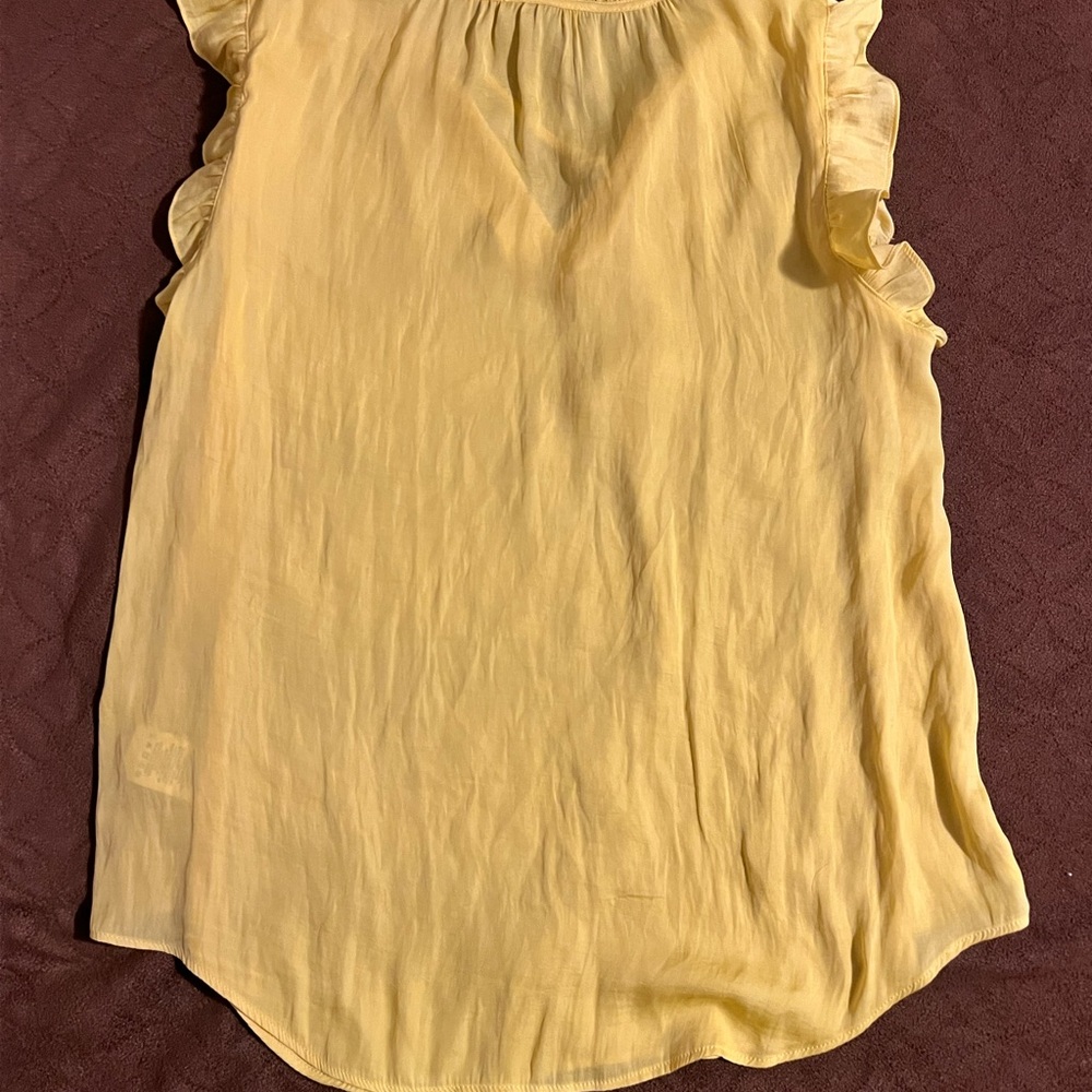 Yellow Ruffle Sleeve Top - Picture 2 of 3